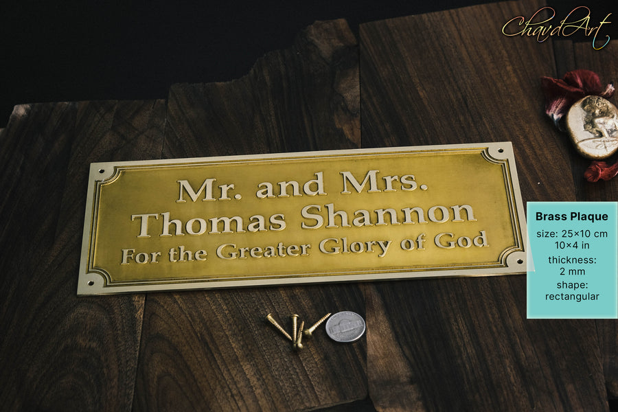 Custom Brass or Copper Plaque, Etched with your Personalization
